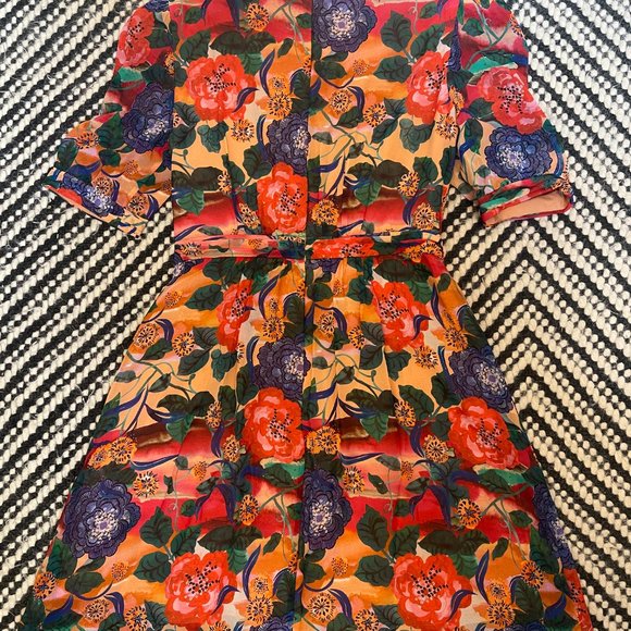 SALONI -  Jamie Short Dress With Bows In Dianthus Print - Picture 3 of 3